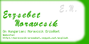 erzsebet moravcsik business card
