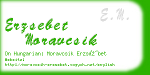 erzsebet moravcsik business card